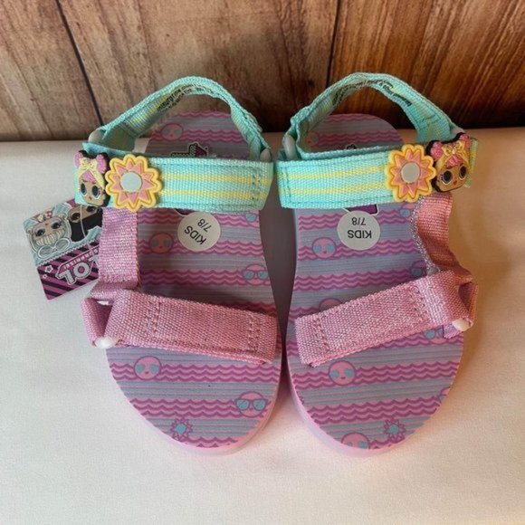 LOL Surprise Sandals Girls 7/8 EVA Pink Purple - Picture 2 of 3